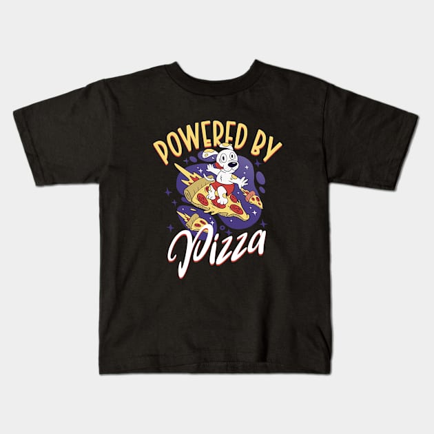 Powered by Pizza - Pizza Expert Kids T-Shirt by Modern Medieval Design